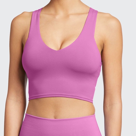 ALO Yoga Tops Alo Yoga Electric Violet Airbrush Real Bra Crop Top